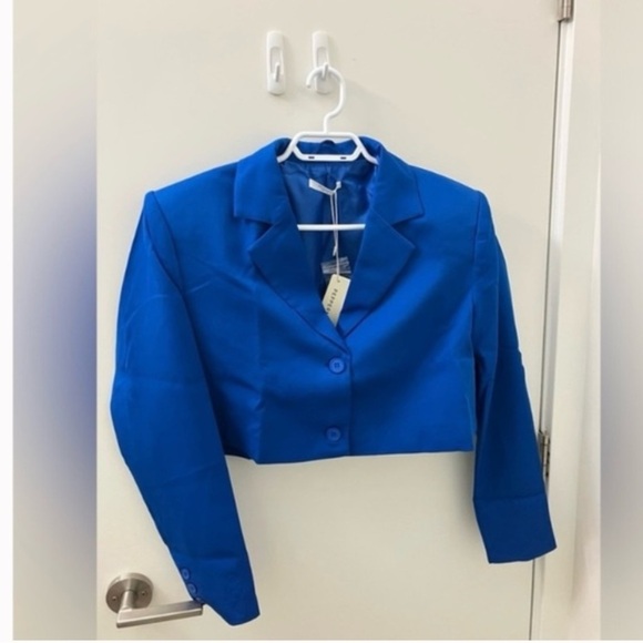Peppermayo Cute cropped cobalt blue blazer NWT - Picture 4 of 6